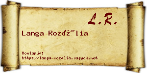 Langa Rozália névjegykártya