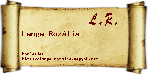 Langa Rozália névjegykártya