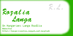rozalia langa business card