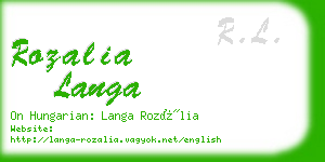 rozalia langa business card